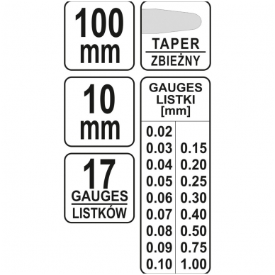 Tarpumačiai 17vnt. 0,02-1mm 2