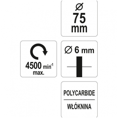 Abrazyvinis šlifavimo diskas juodas Ø 75mm. 3