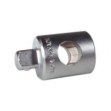 Adapteris 3/8" galvutėms su skyle ilgintuvui 1/2"F x 3/8"M