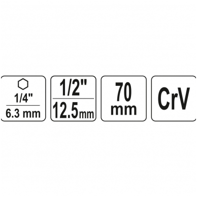 Adapteris- 6,3 mm (1/4") - 12,5 mm (1/2") 3