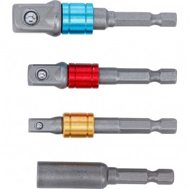 Adapterių rinkinys spalvoti 6.3mm. (1/4") | 6.3mm. (1/4") / 10mm. (3/8") / 12.5mm. 4vnt. 2