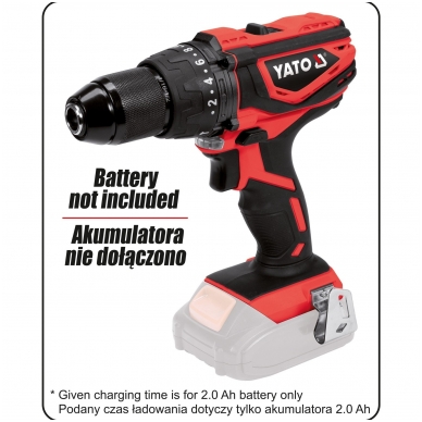 Akumuliatorinis smūginis gręžtuvas - suktukas 13 mm, 18V be akumuliatoriaus 1