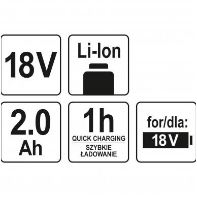 Akumuliatorius LI- ION 18V 2,0AH 3