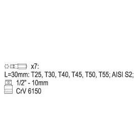 Antgalių rinkinys (3/8") T-Star (Torx) 7vnt. 1