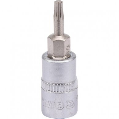 Antgalis įpresuotas į galvutę 6.3mm. (1/4") T-Star (Torx) T10