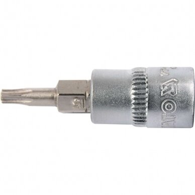 Antgalis įpresuotas į galvutę 6.3mm. (1/4") T-Star (Torx) T15 1