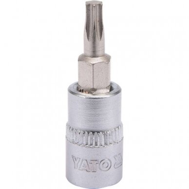 Antgalis įpresuotas į galvutę 6.3mm. (1/4") T-Star (Torx) T20