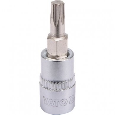 Antgalis įpresuotas į galvutę 6.3mm. (1/4") T-Star (Torx) T25