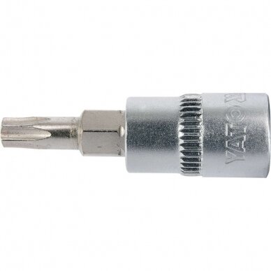 Antgalis įpresuotas į galvutę 6.3mm. (1/4") T-Star (Torx) T25 1