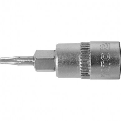 Antgalis įpresuotas į galvutę 6.3mm. (1/4") T-Star (Torx) T8 1