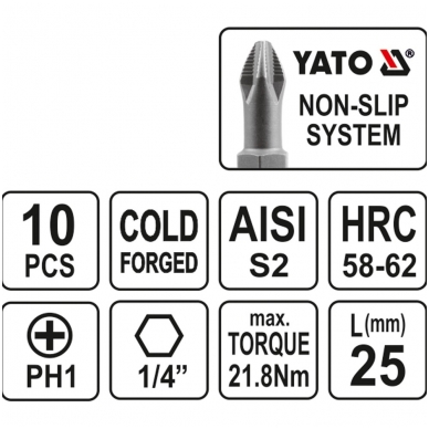 Antgalis PH1x25 mm 10 vnt. 2