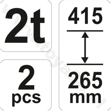 Atramų komplektas 2vnt. 265-415mm. 2T 2