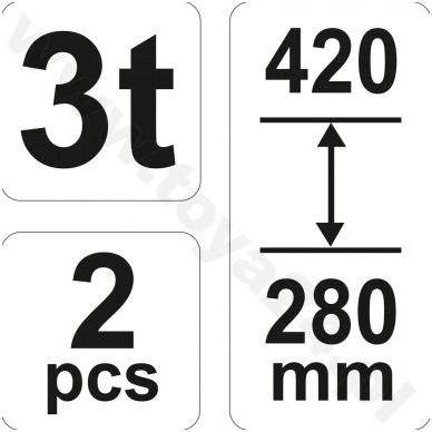 Atramų komplektas 2 vnt. 280-420 mm. 3T 2