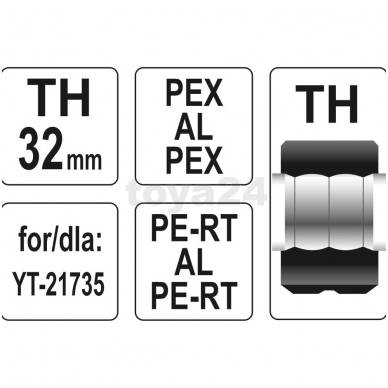 Atsarginis indėklas TH 32 mm presavimo replėms YT-21735 1