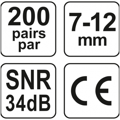 Ausų kamšteliai 34dB (200porų) 5