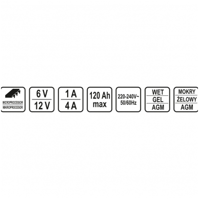 Automobilinis akumuliatoriaus kroviklis 12V 0,8-3,8A 4