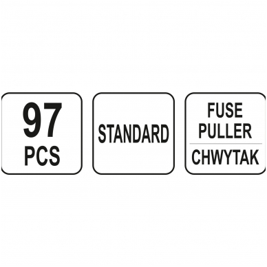 Automobilių saugiklių asortimentas  su išėmėju 97vnt. 2