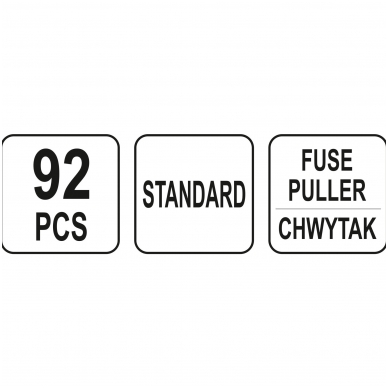 Automobilių saugiklių asortimentas su išėmėju ir testeriu  92vnt. 2