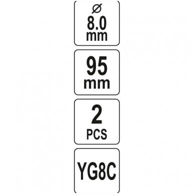 Centro grąžtai YT-43990 laikikliams 2vnt. 2