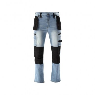 Darbinės kelnės elastiniai džinsai mėlyni 2XL dydis 3