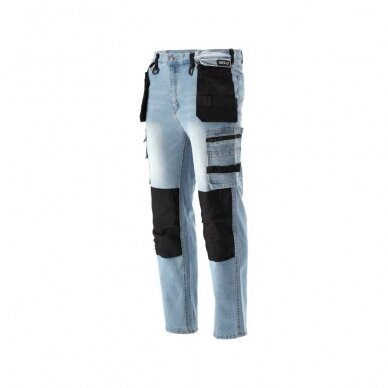 Darbinės kelnės elastiniai džinsai mėlyni 2XL dydis