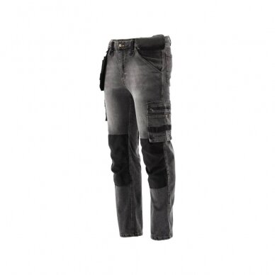 Darbinės kelnės elastiniai džinsai pilki 2XL dydis 1