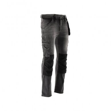 Darbinės kelnės elastiniai džinsai pilki 2XL dydis 3