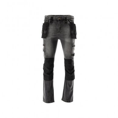 Darbinės kelnės elastiniai džinsai pilki L/XL dydis 4