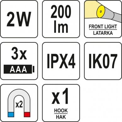 Darbo lempa 200LM, 3XAAA 4