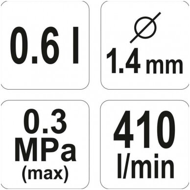 Dažymo pistoletas HVLP 0.6l, Ø1.4mm. 3