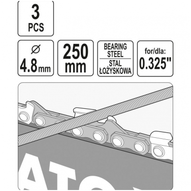 Dildelės pjūklo grandinėms galąsti  4.8mm. 3vnt. 1