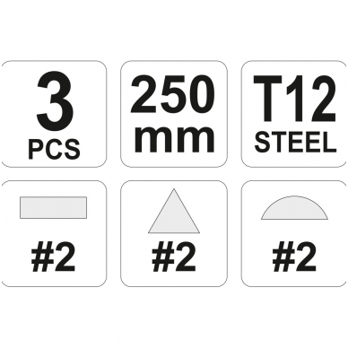 Dildės metalui #2, 3 vnt 2