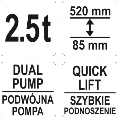 Domkratas hidraulinis - žemo profilio - 85-520 mm - 2.5t. 4