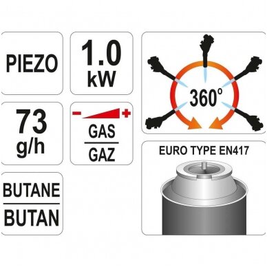 Dujinis degiklis 360 su pjezo 6