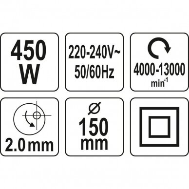 Ekscentrinis šlifuoklis 150mm. 450W 3