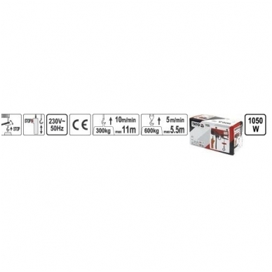 Elektrinė kėlimo gervė 1050W, 600kg. 1