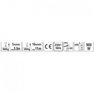 Elektrinė kėlimo gervė 900W, 500kg. 1