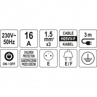 Elektrinis ilgintuvas 4 lizdai 3m. 1,5mm² 3