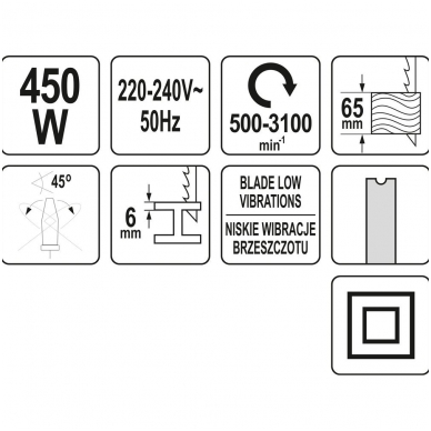 Elektrinis siaurapjūklis  labai maža vibracija 450W 4