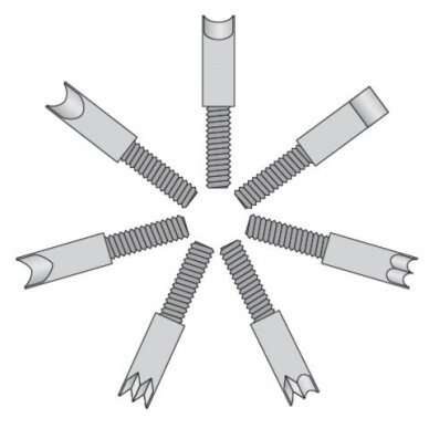 Frezavimo oblius septyni skirtingų profilių peiliukai 5