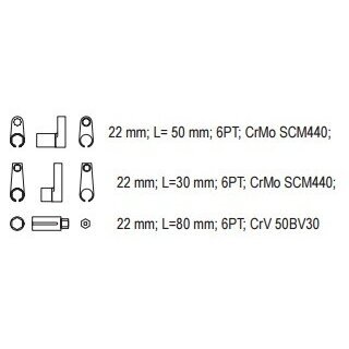 Galvučių rinkinys lamda zondui 22 mm. 3vnt. 4