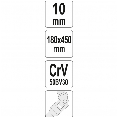 Galvutė šarnyrinė su T rankena 450mm - 10 mm 2