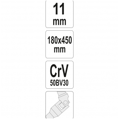 Galvutė šarnyrinė su T rankena 450mm -11 mm 2