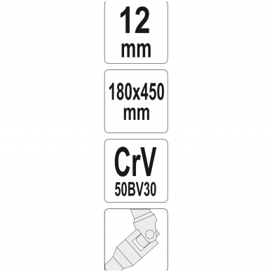 Galvutė šarnyrinė su T rankena 450mm - 12 mm 2