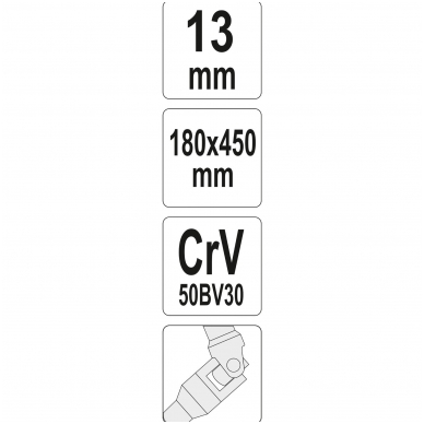 Galvutė šarnyrinė su T rankena 450mm- 13 mm 2