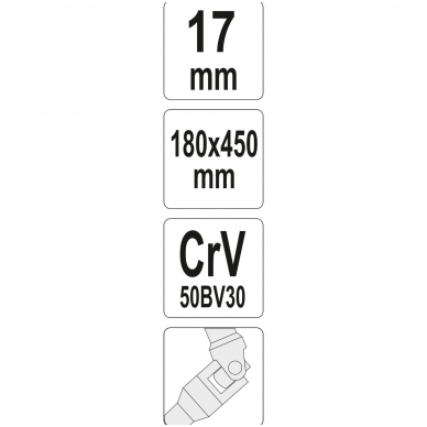 Galvutė šarnyrinė su T rankena 450mm -17 mm 2