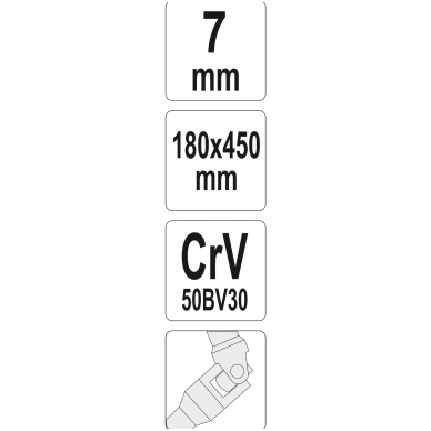 Galvutė šarnyrinė su T rankena 450mm- 7 mm 2