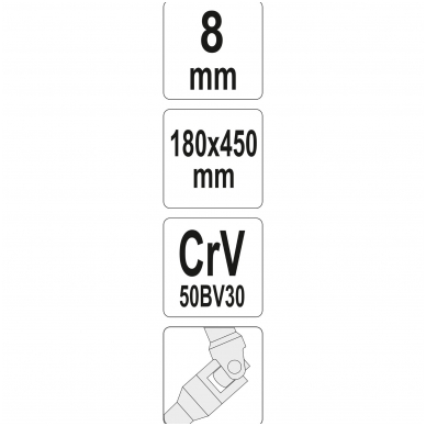 Galvutė šarnyrinė su T rankena 450mm - 8 mm 2