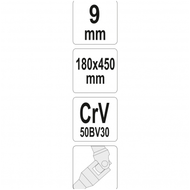 Galvutė šarnyrinė su T rankena 450mm- 9 mm 2