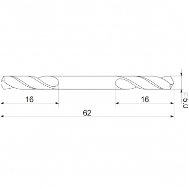 Grąžtas metalui HSS dvipusis - 5,0mm. 1